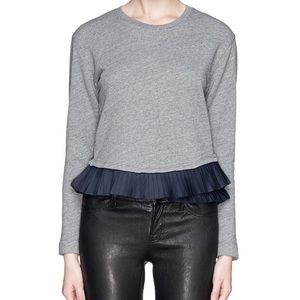 J. Crew Grey Ruffle Bottom Sweatshirt
